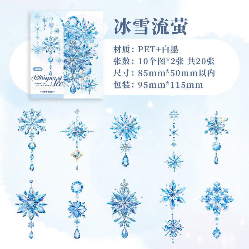 20 Pcs Snowflake PET Stickers BJYY