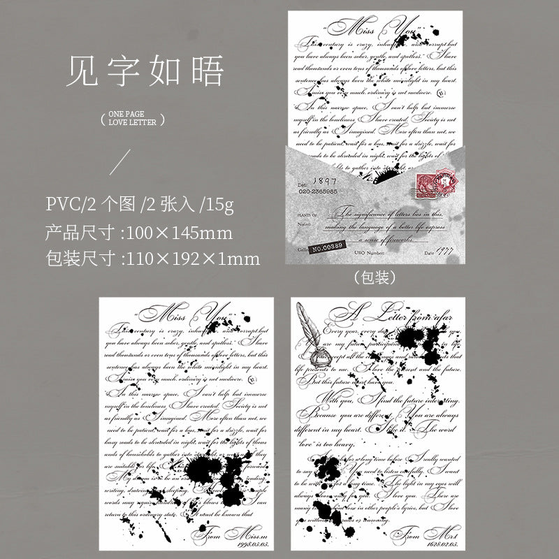 2 Pcs Vintage Transfer Stickers YYQS