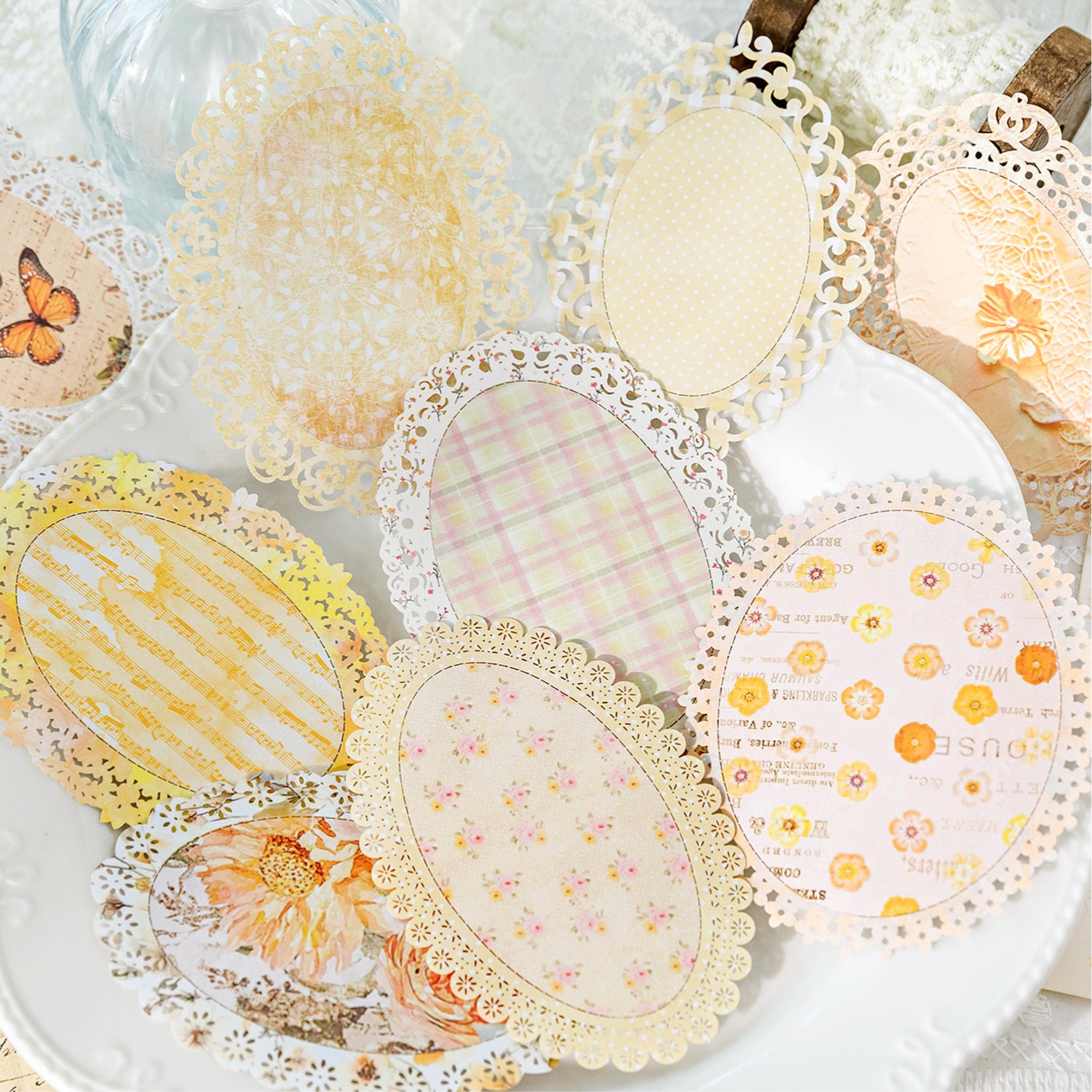 10 Pcs Lace Theme Scrapbook Paper LSHM