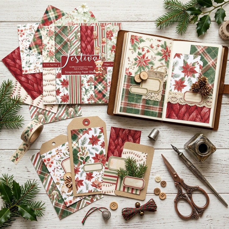 6 inch Christmas Scrapbook Paper Pad SKP538A