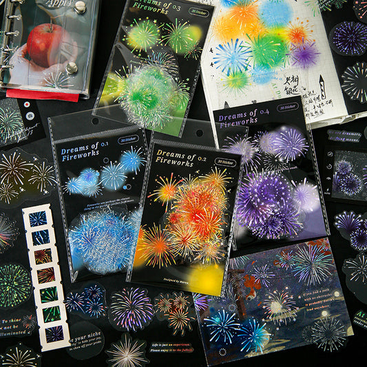 30 Pcs Fantasy Firework PET Stickers LXWM