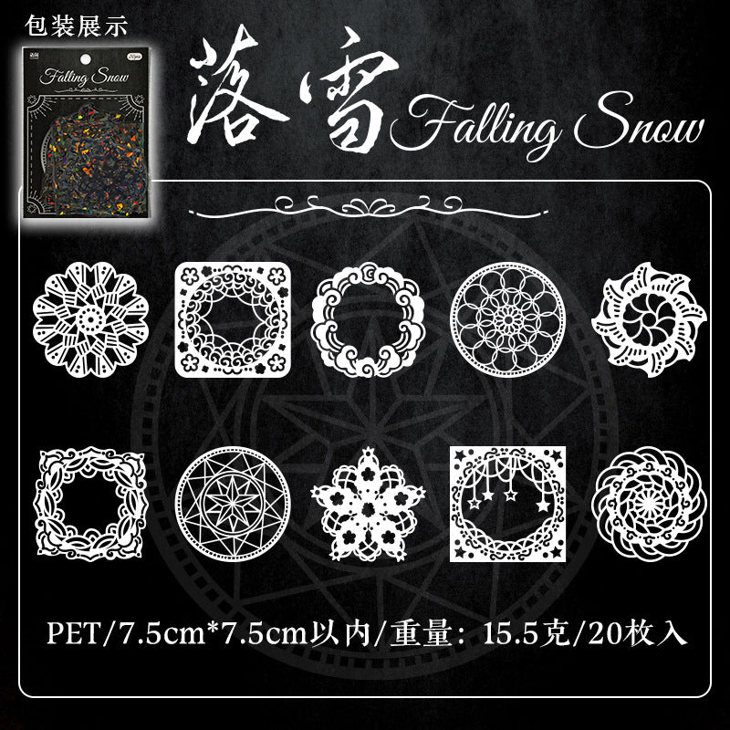 20 Pcs Magic Star and Round PET Stickers FYZJ