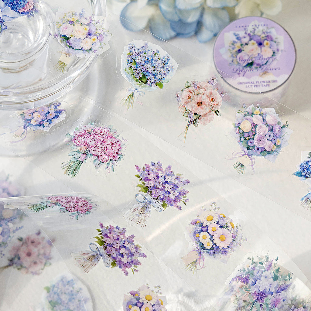 1 Roll Flower Bouquet PET Stickers Tape LMHS