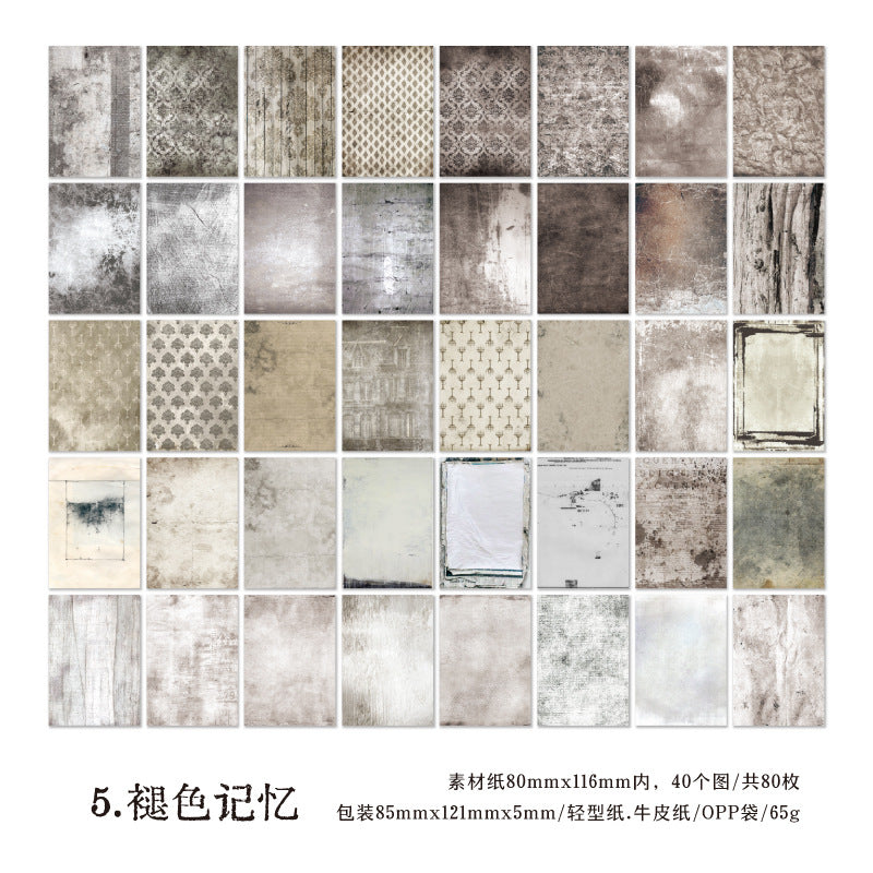80 Pcs Vintage Scrapbook Paper YSWY