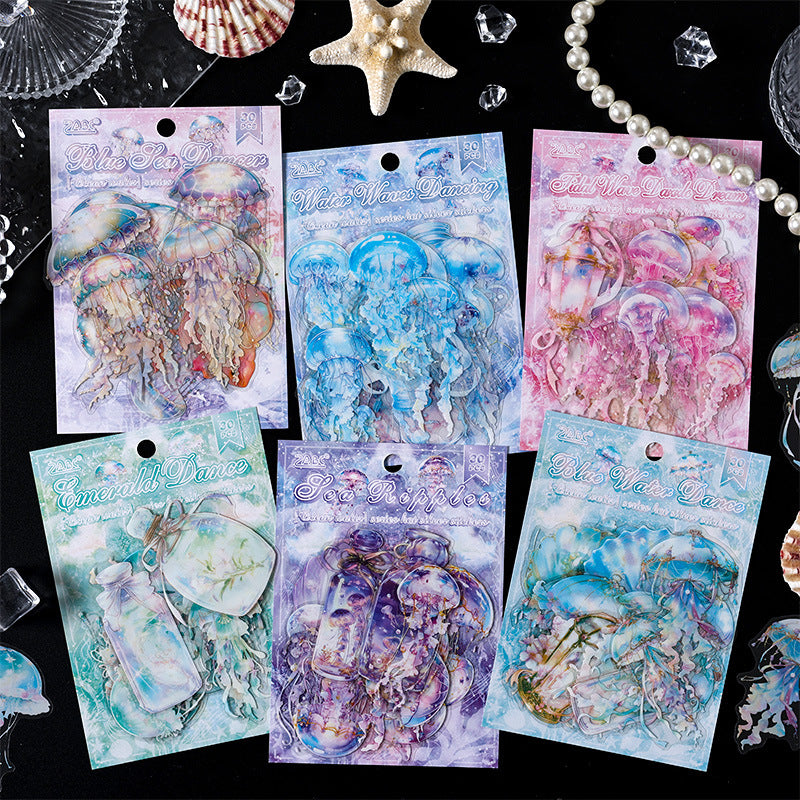 30 Pcs Ocean Sea Animal PET Stickers HYHEZ