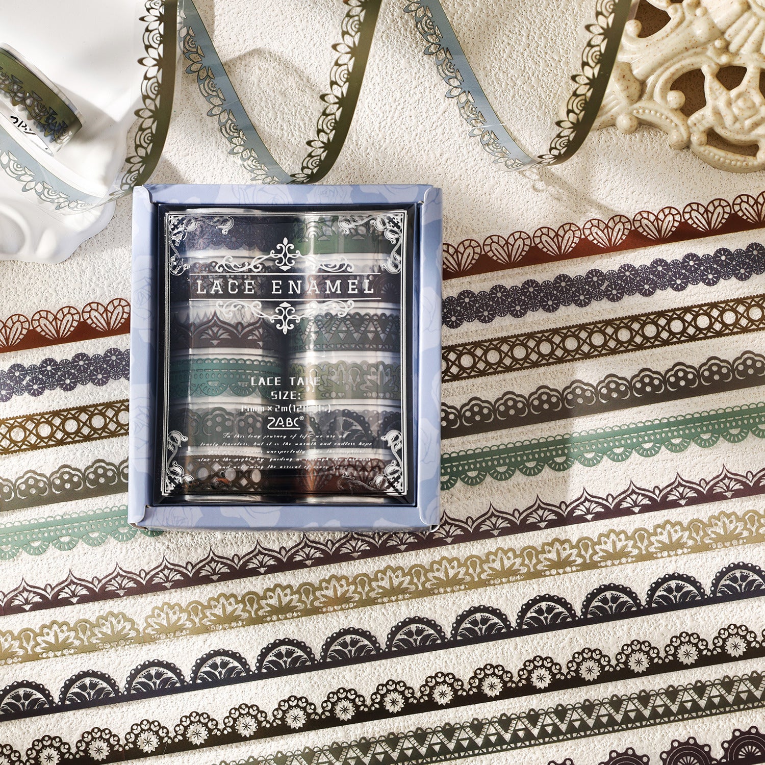 12 Rolls Lace PET Tape Set SDMJ