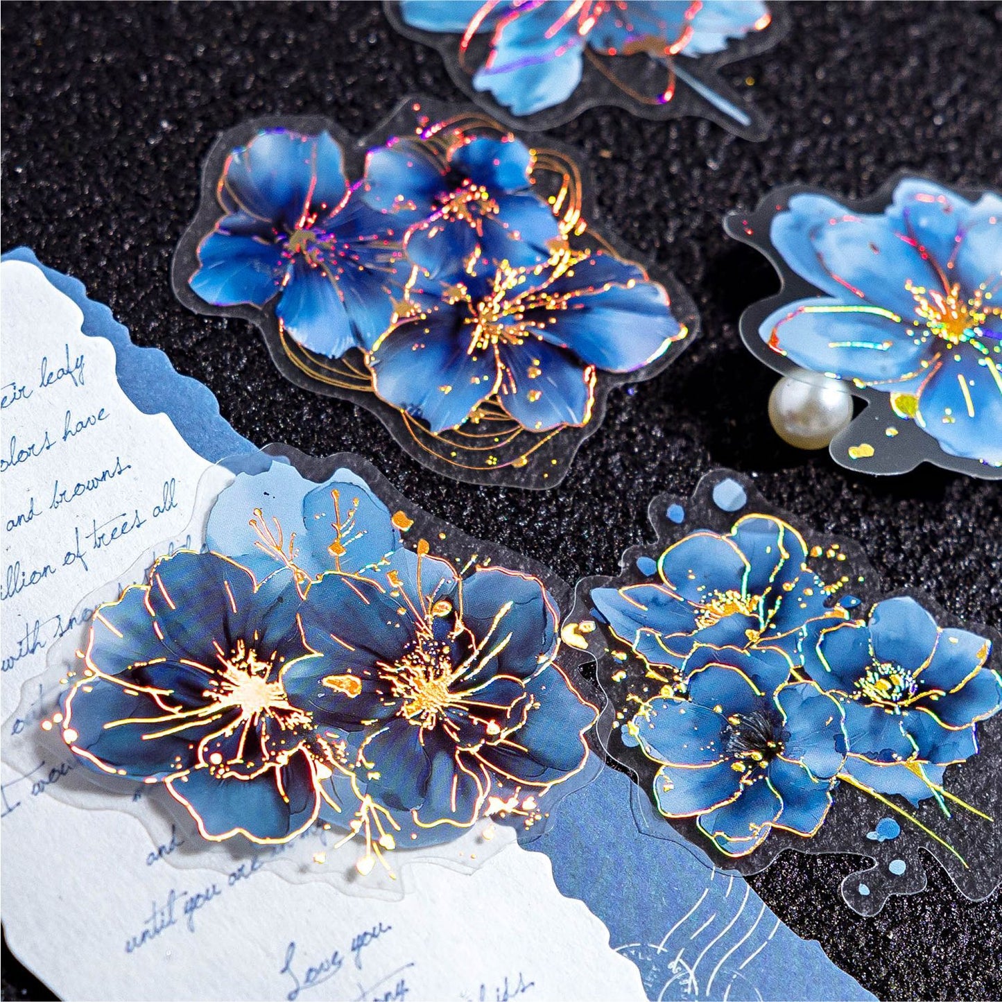 20 Pcs Gliter Flower Stickers FHZS