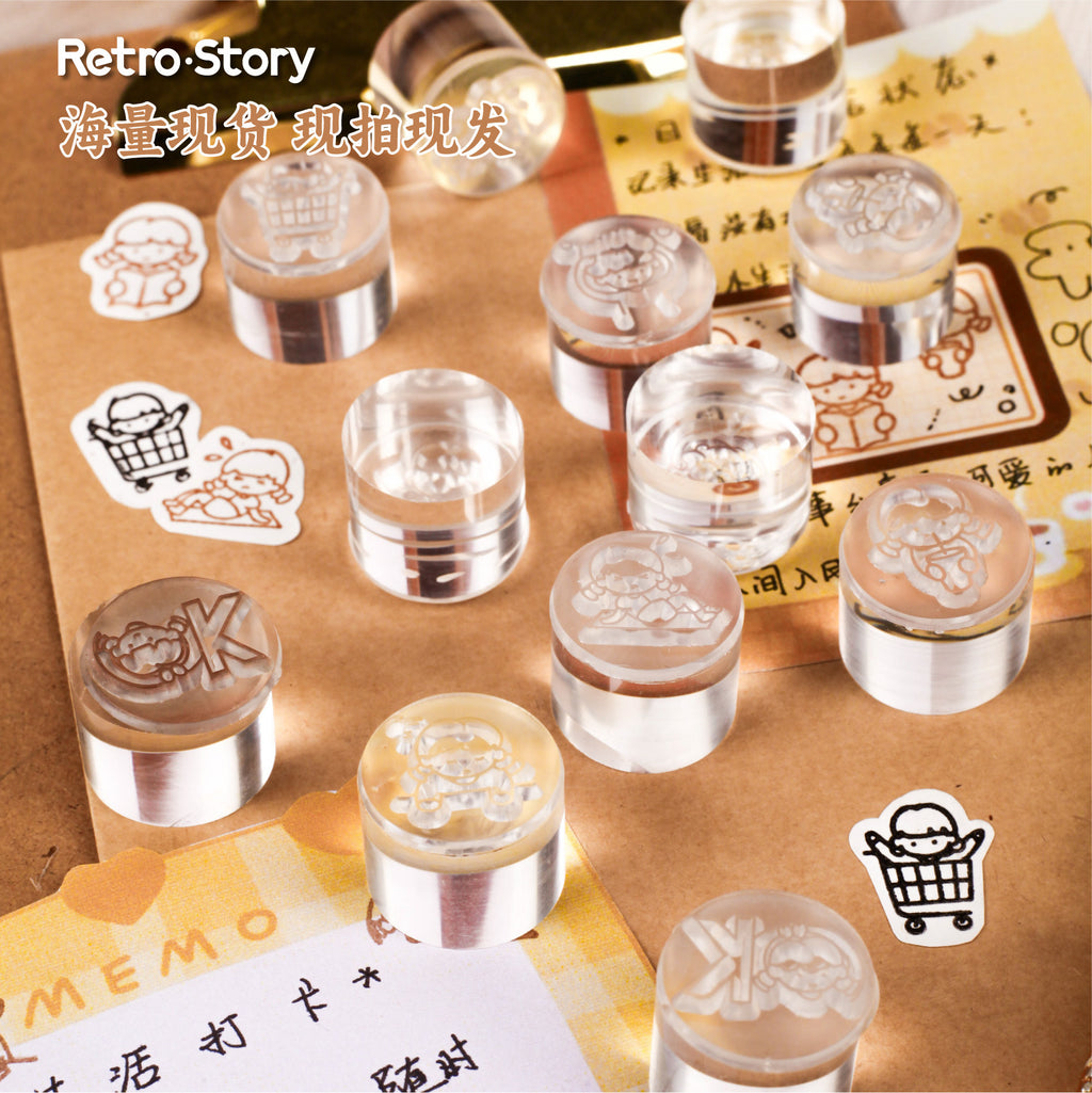 Cute Girl Daily Acrylic Stamp RCDK