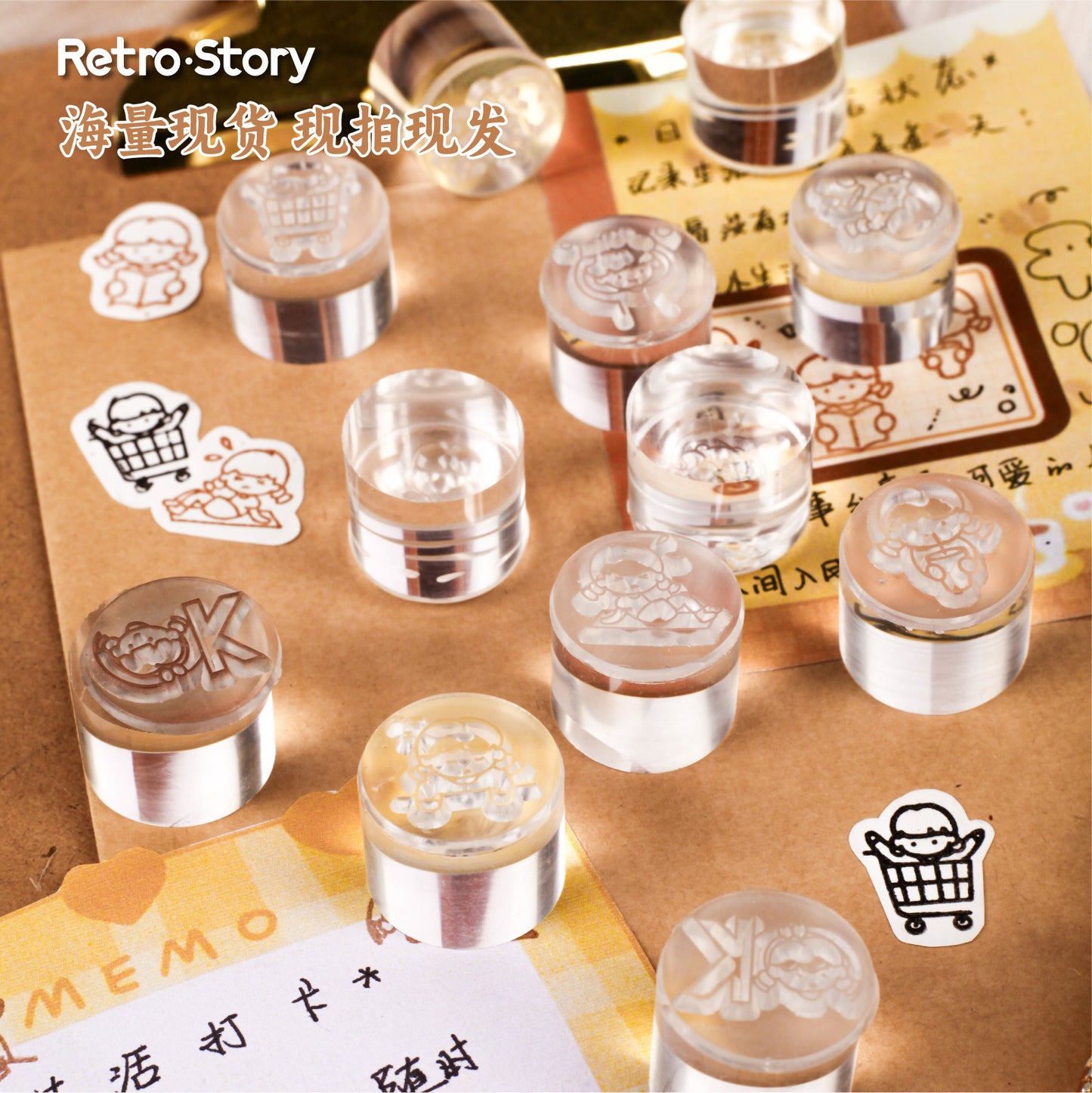 Cute Girl Daily Acrylic Stamp RCDK