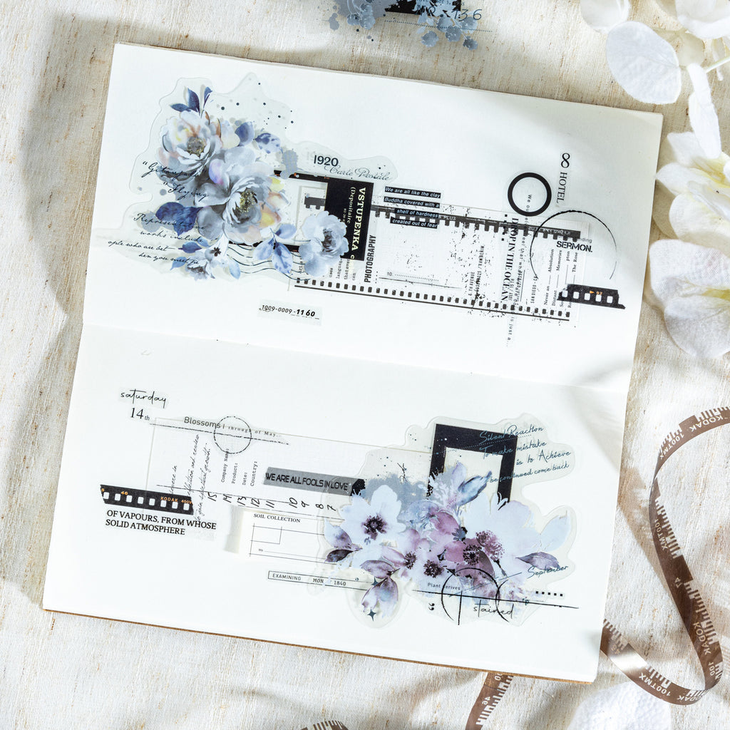 10 Pcs Flower Film PET Stickers ZWDYY