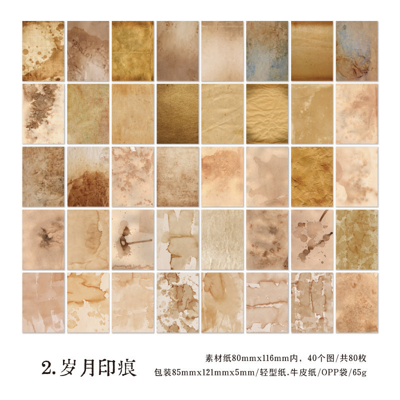 80 Pcs Vintage Scrapbook Paper YSWY