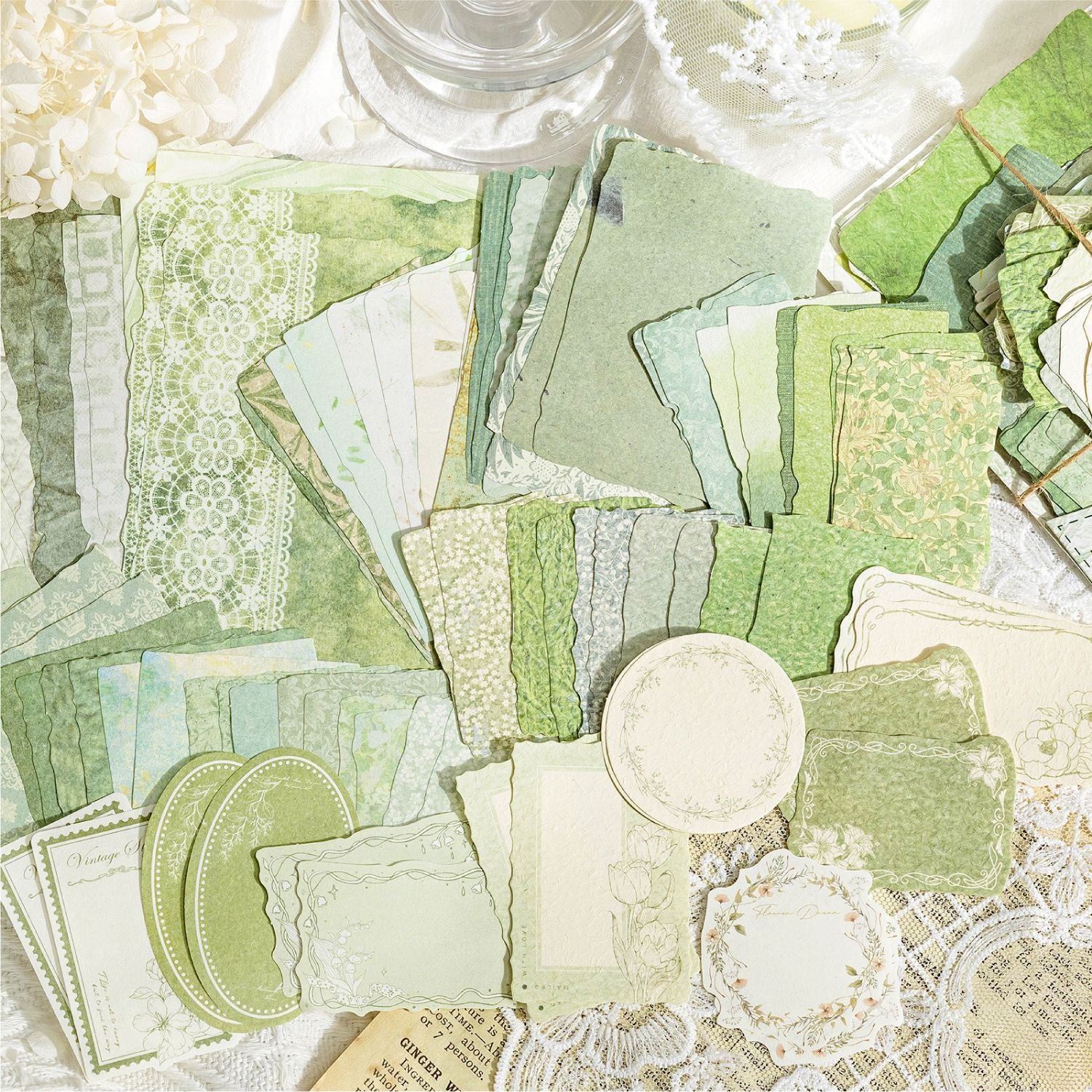 100 Pcs Vintage Floral Journal Paper VMP05