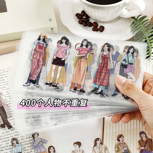 20 Pcs Fashion Girl PET Stickers Book SNQK