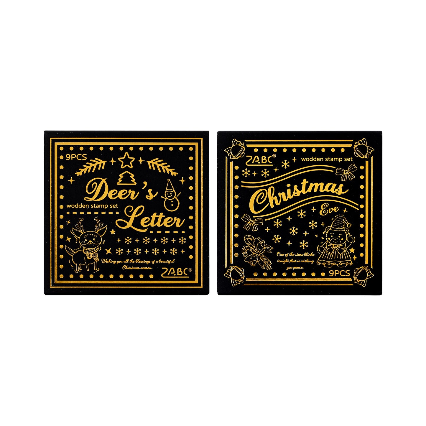 9 Pcs Christmas Wooden Stamp Kit SDYXL