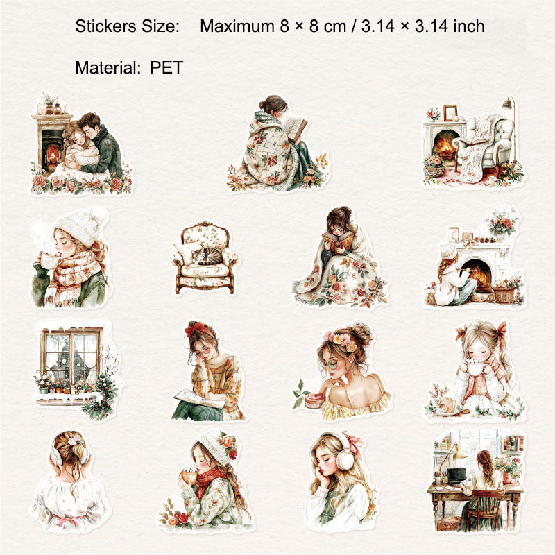 30 Pcs Couple Love Theme PET Stickers LRXL