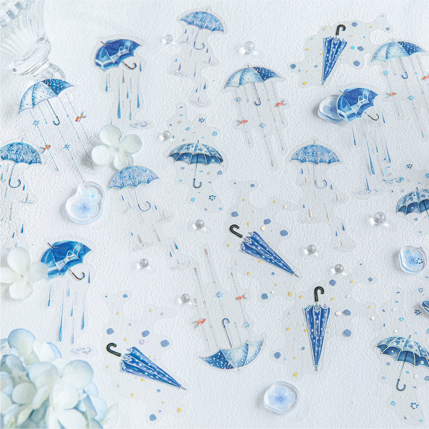 20 Pcs Umbrella Themed Stickers YJLX