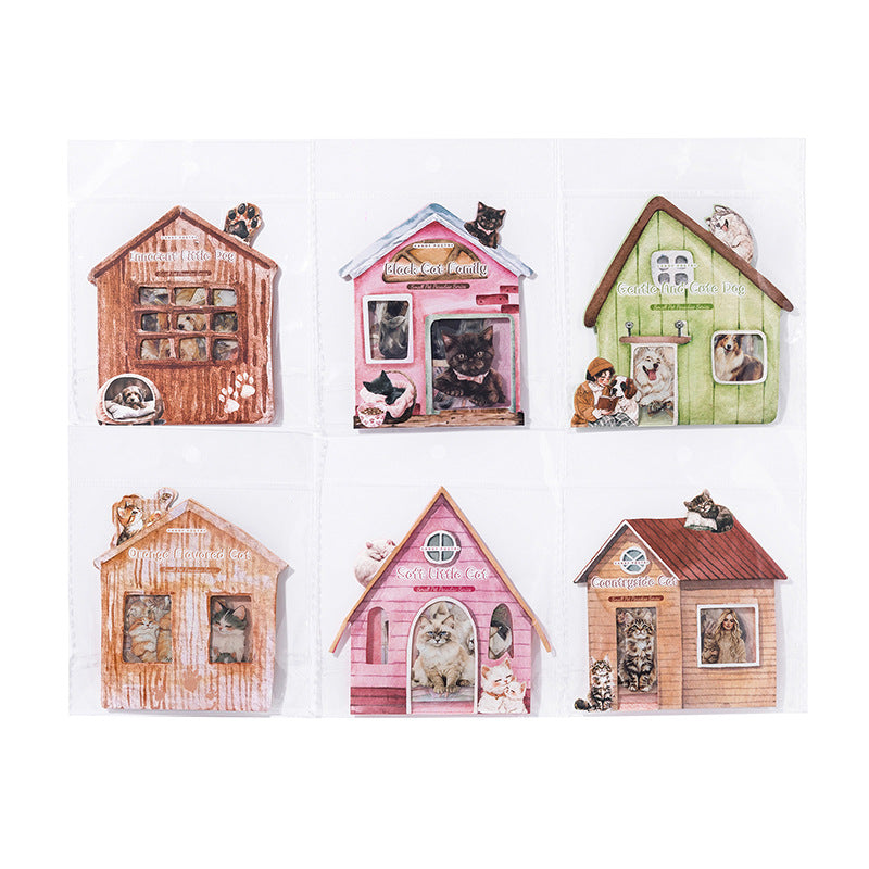 40 Pcs Cat Theme PET Stickers XCLY