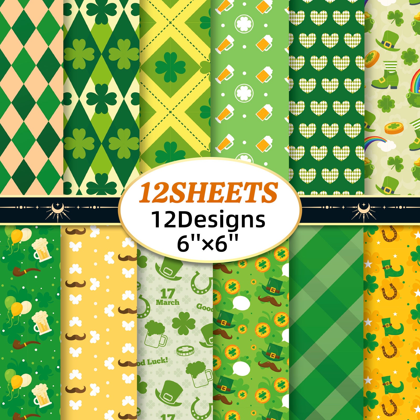 6 inch St. Patrick's Day Scrapbook Paper Pad PA758