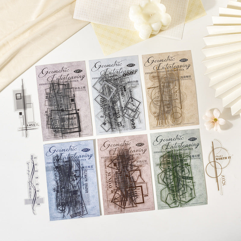 20 Pcs Geometric Themed PET Stickers JHJZ