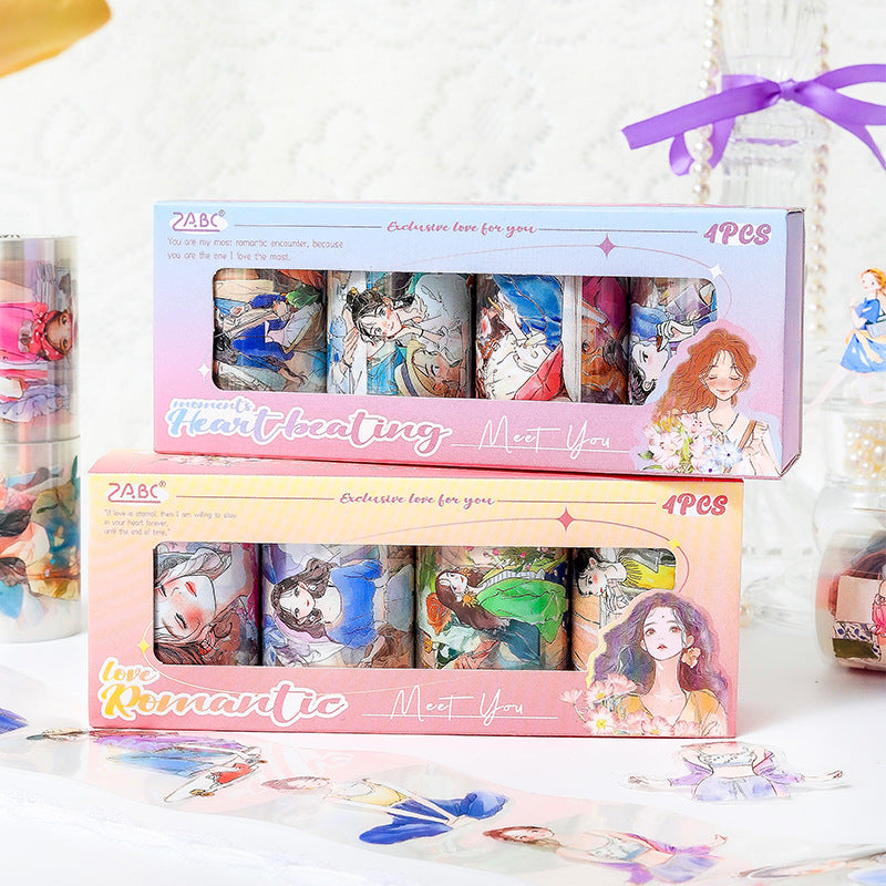 4 Rolls Fashion Girl PET Tapes Set WRSY