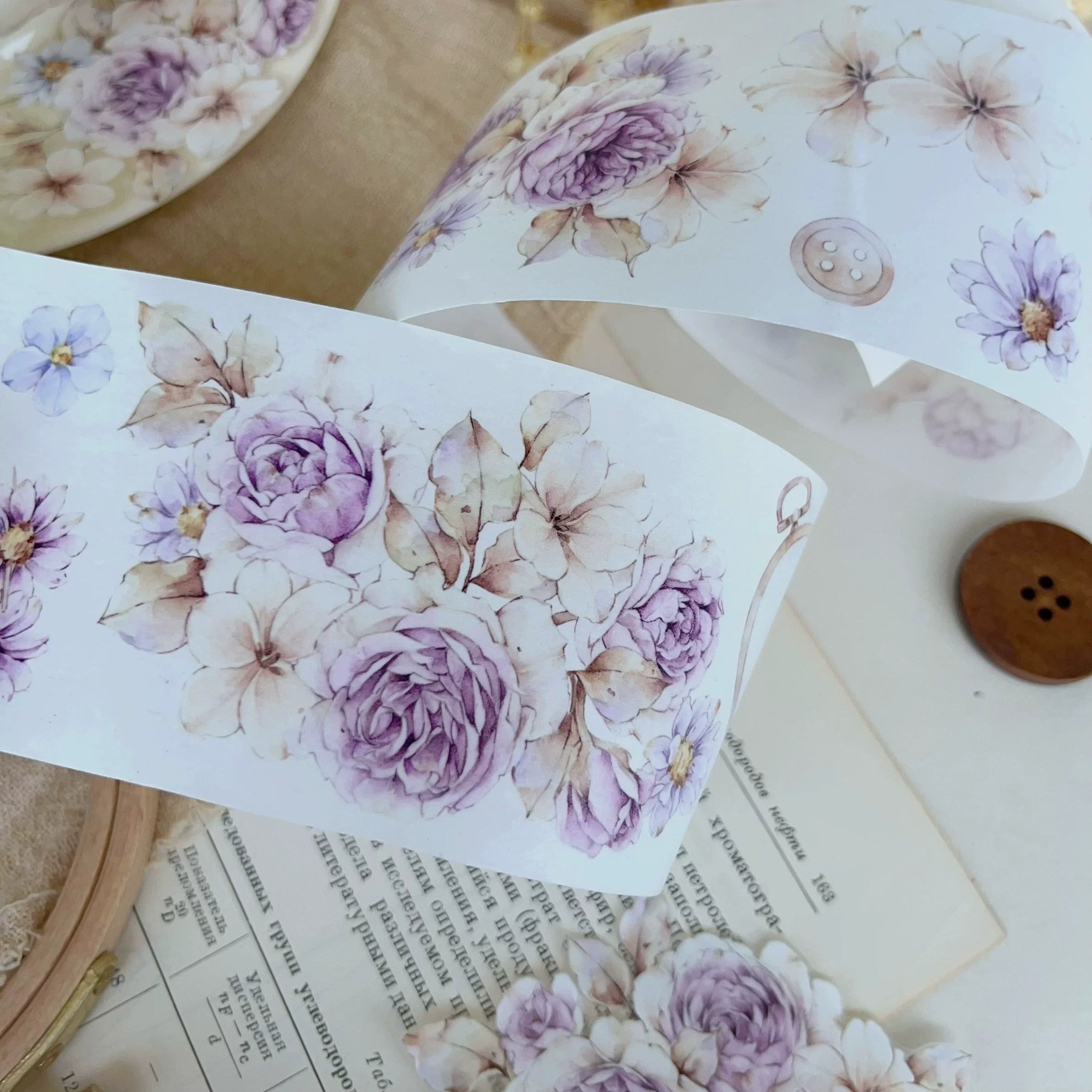 Floral Decorative Tape Rolls- Twilight Mountain Violet