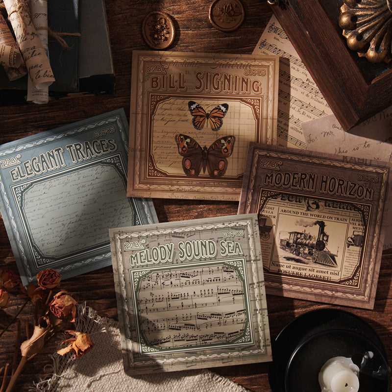 30 Pcs Vintage Scrapbook Paper OFCY
