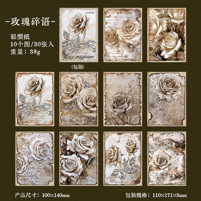 30 Pcs Vintage Scrapbook Paper LSZZ