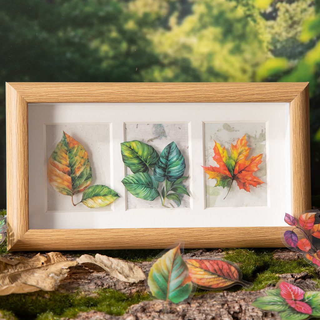 15 Pcs Leaf PET Stickers YZFX