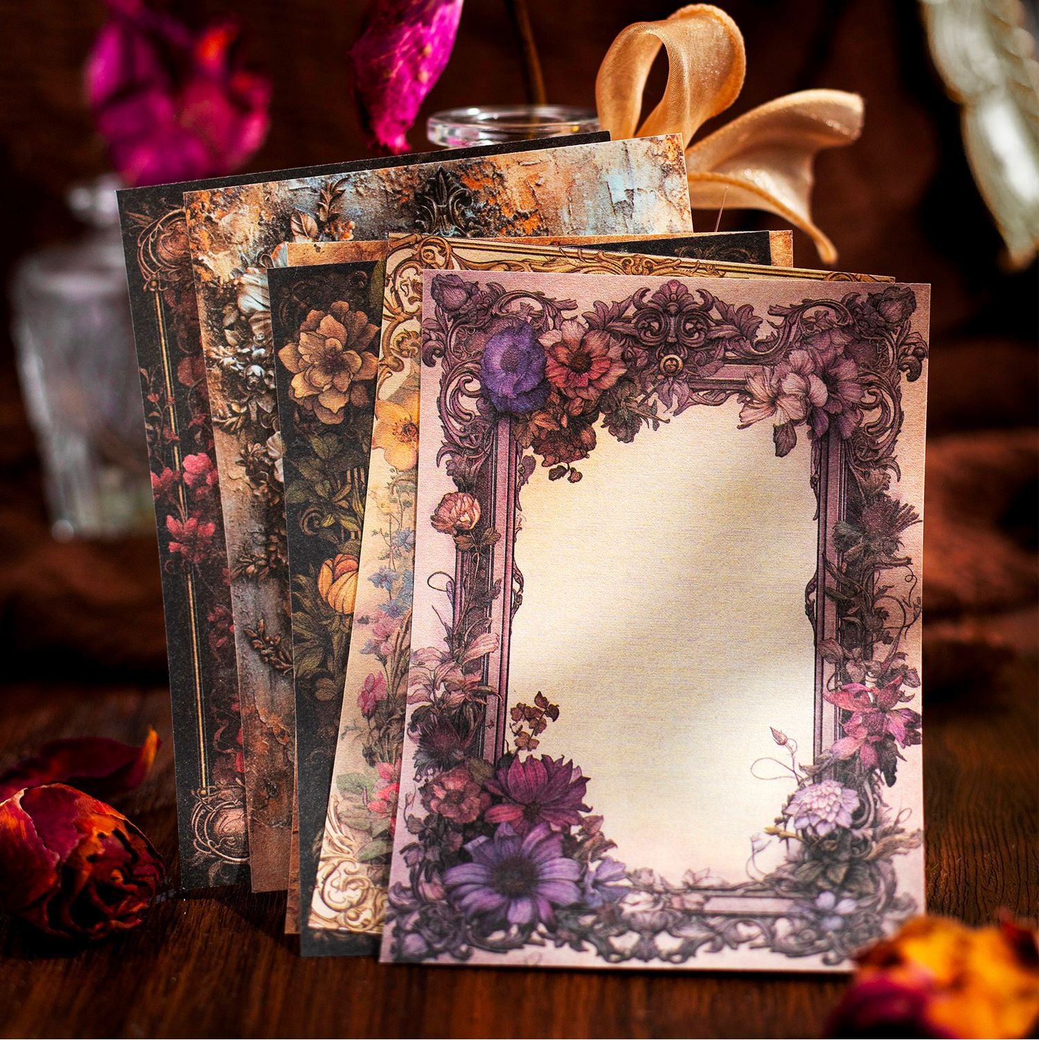30 Pcs Vintage Floral Background Paper FFHY