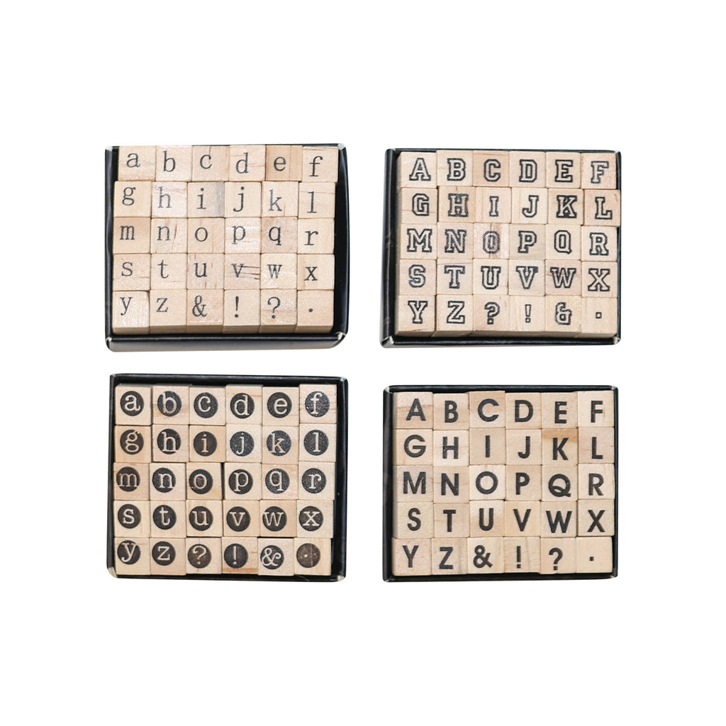 30 Pcs Alphabet Letter Wooden Stamp Kit YWKJ