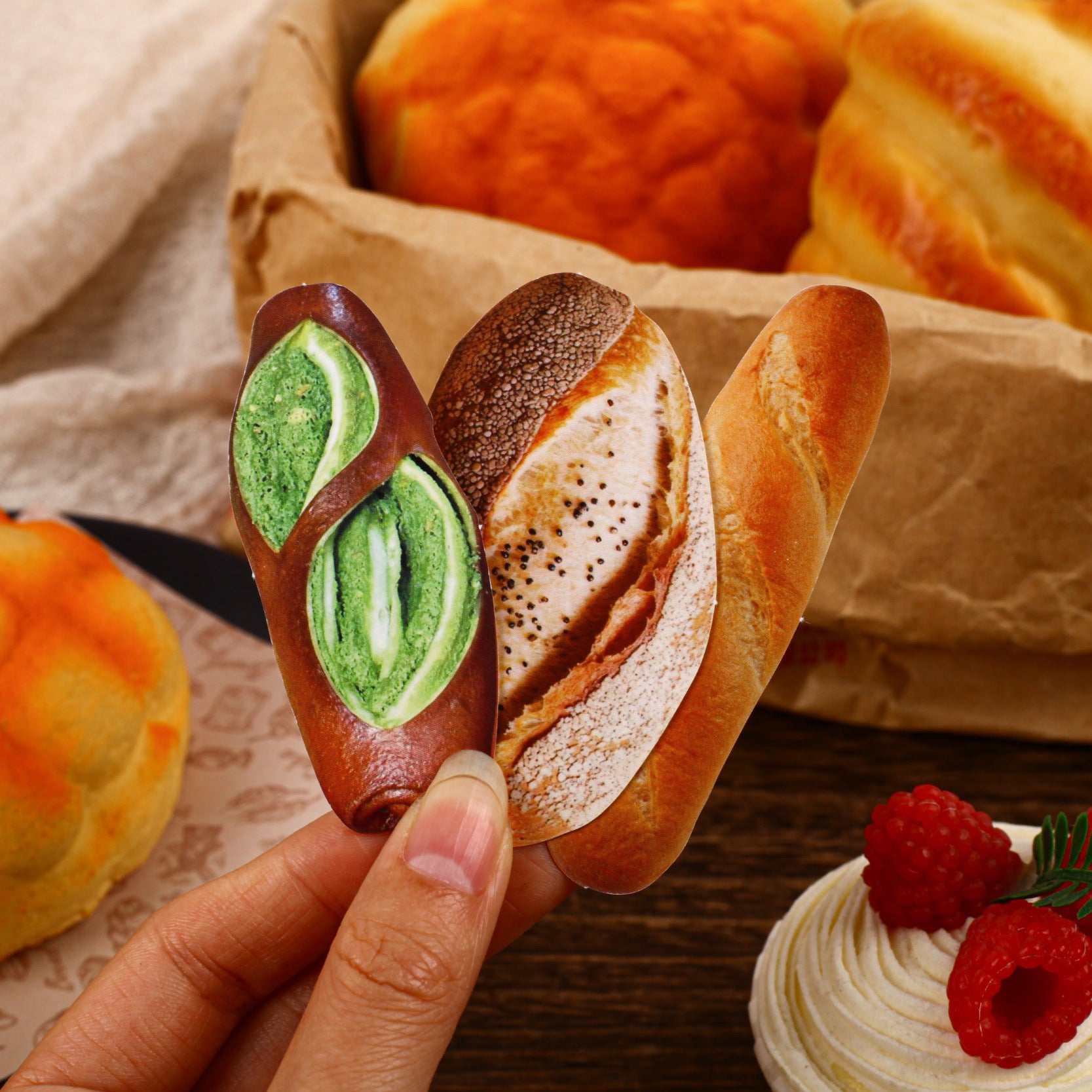 14 Pcs Baking Themed Journal Paper and Stickers MBWX