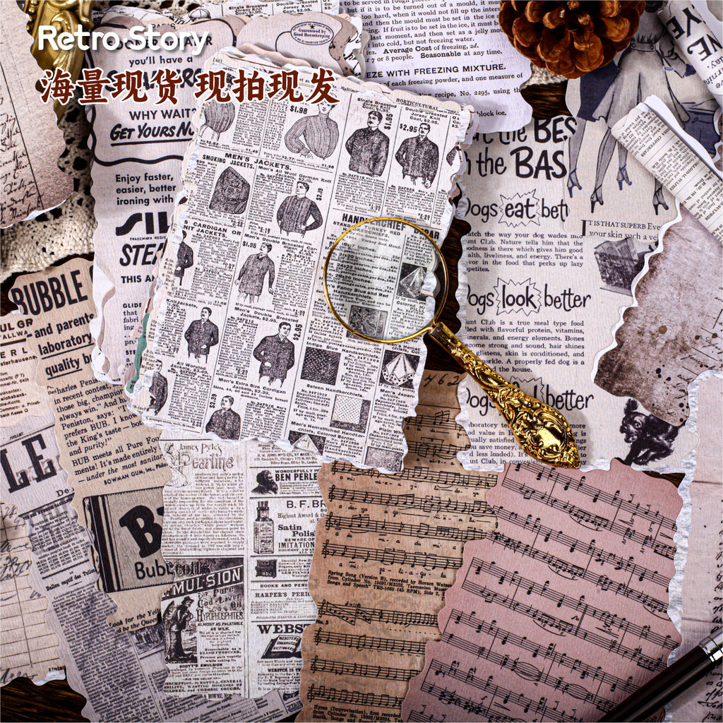 10 Pcs Vintage Junk Journal Paper ZYXL