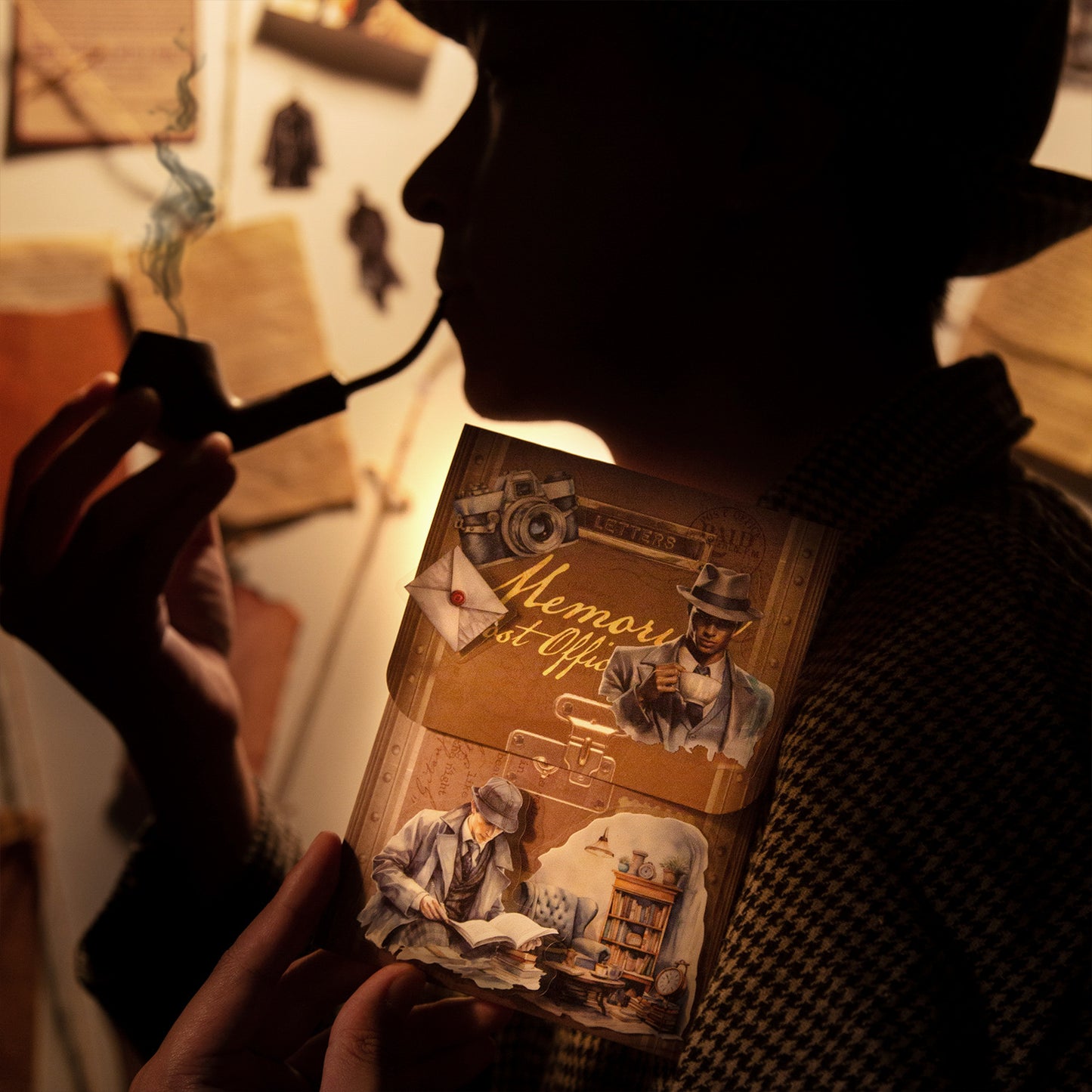 15 Pcs Detective Themed PET Stickers FEMSRZ