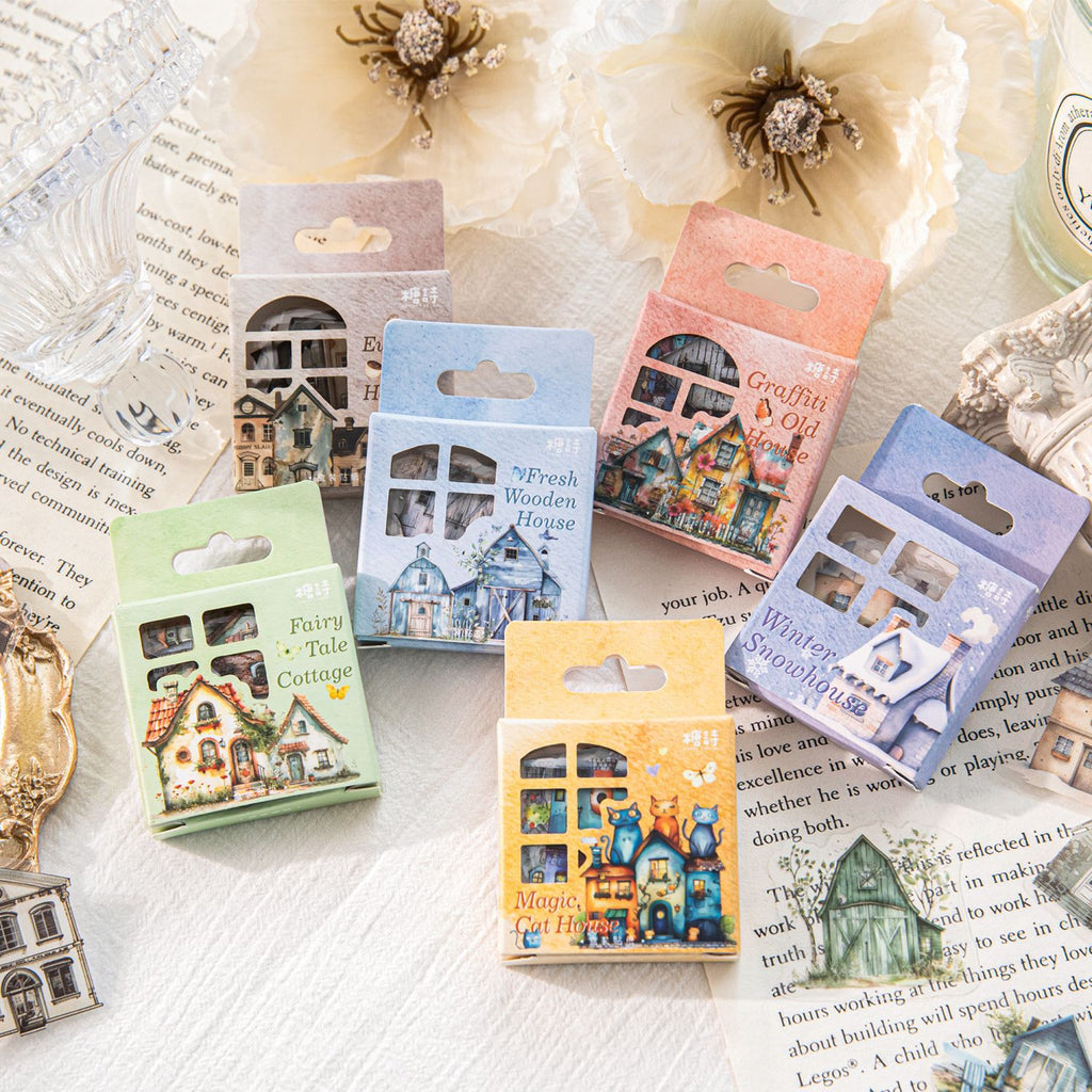 46 Pcs Tiny House PET Stickers XFZXL