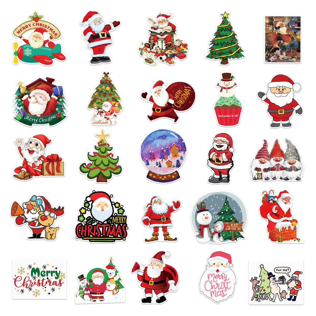 50 Pcs Vinyl Chirstmas Stickers SDJ354
