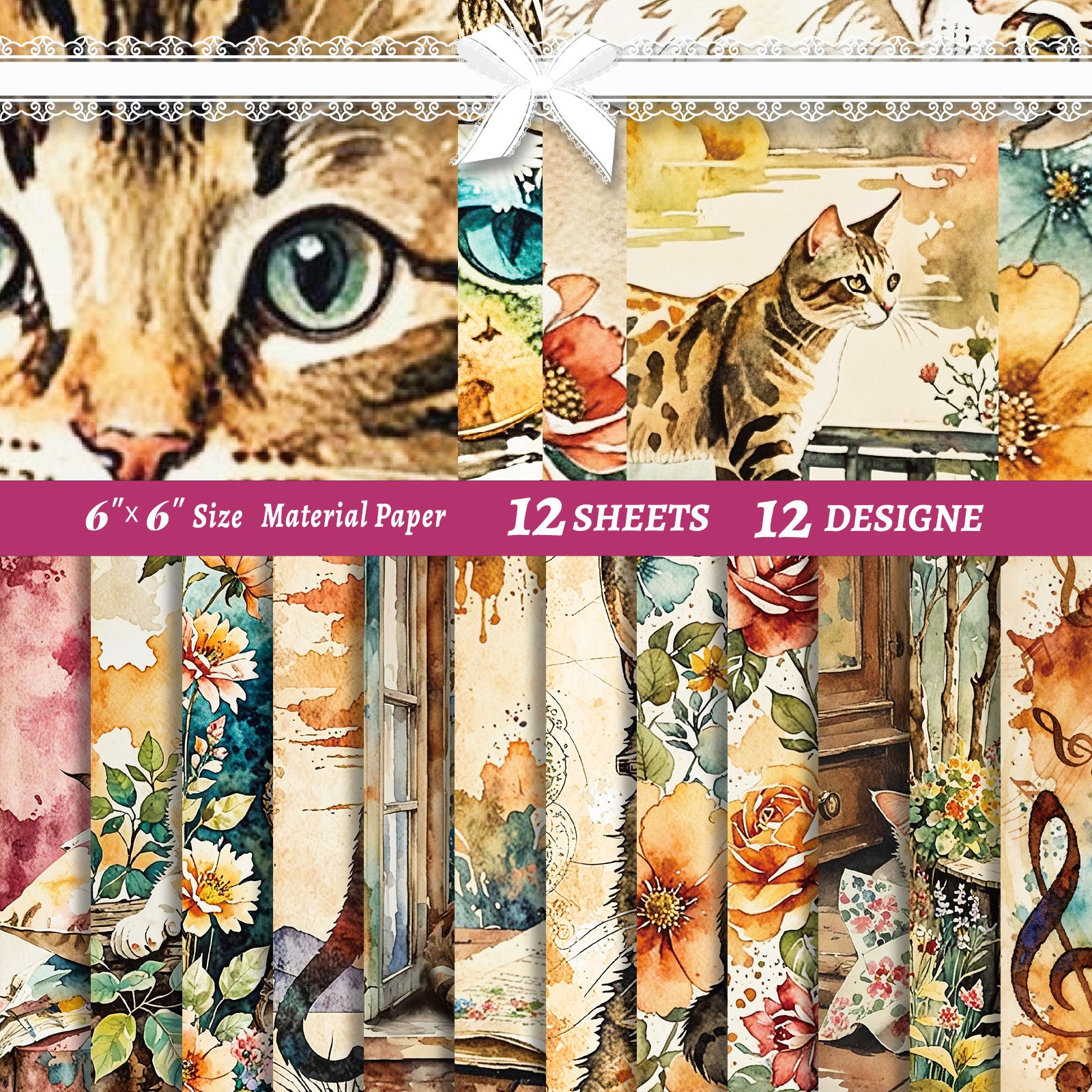 6 inch Cat Scrapbook Paper Pad PA787