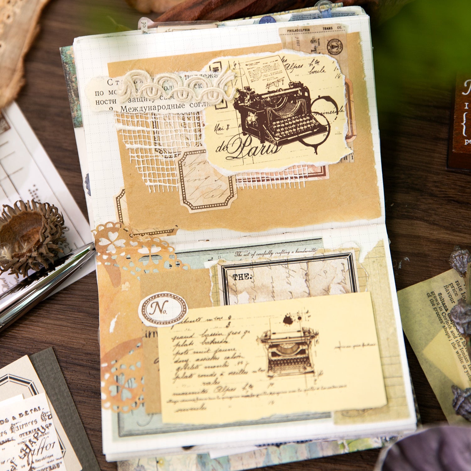 2 Sheets Vintage Handwriting Letter Transfer Stickers SGYJ