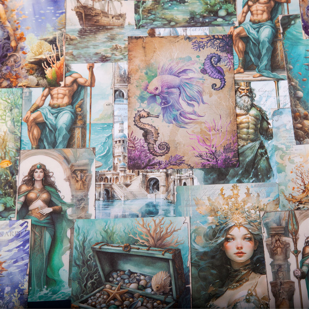 30 Pcs Ocean Theme Scrapbook Paper MHHD