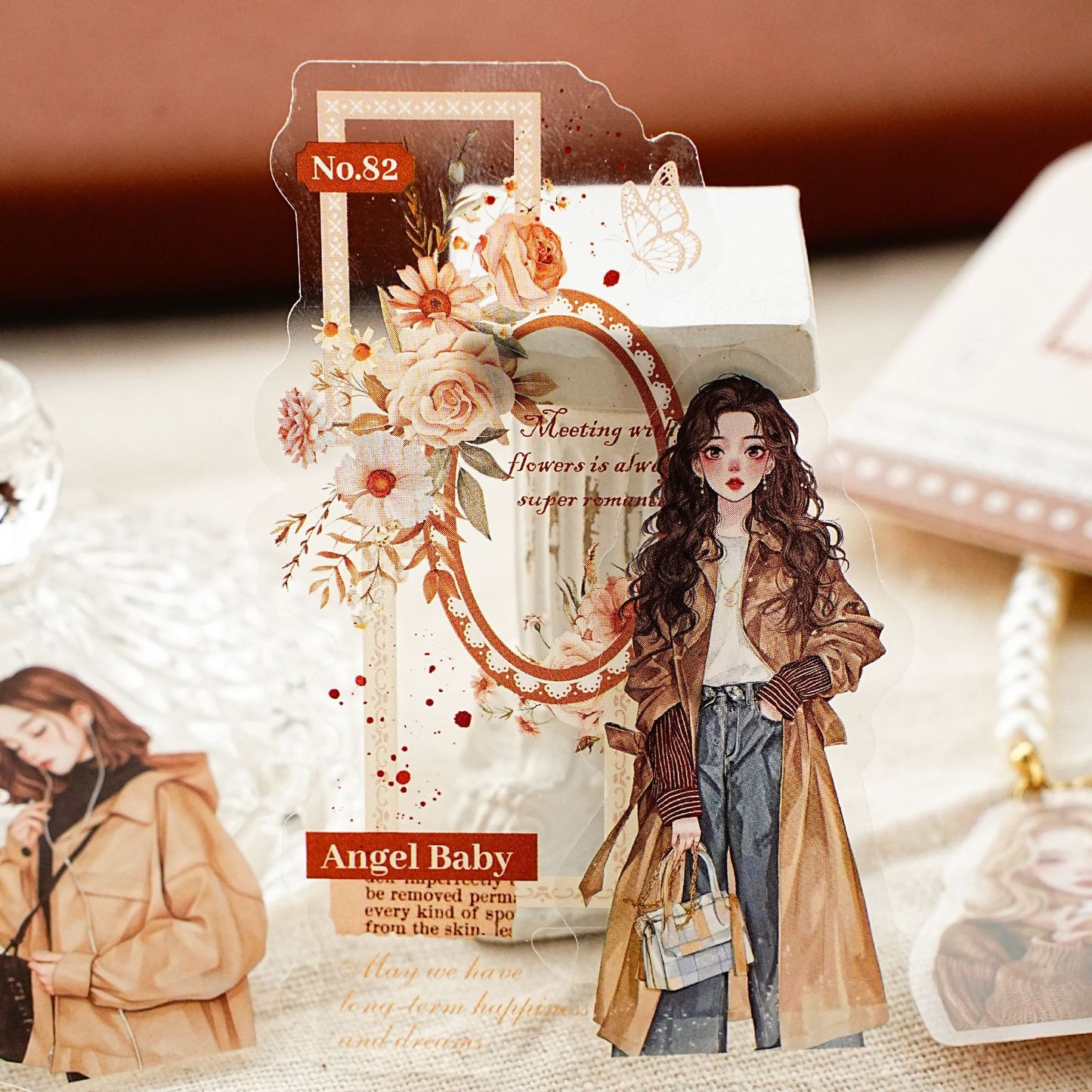 10 Pcs Collage Girl PET Stickers LMJG