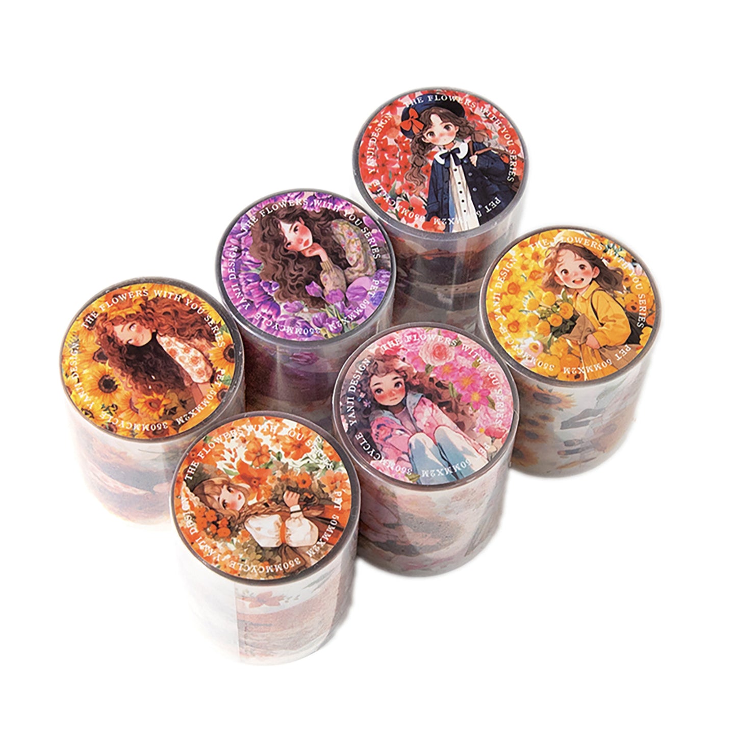 1 Roll Girl and Flowers PET Tape XHYN