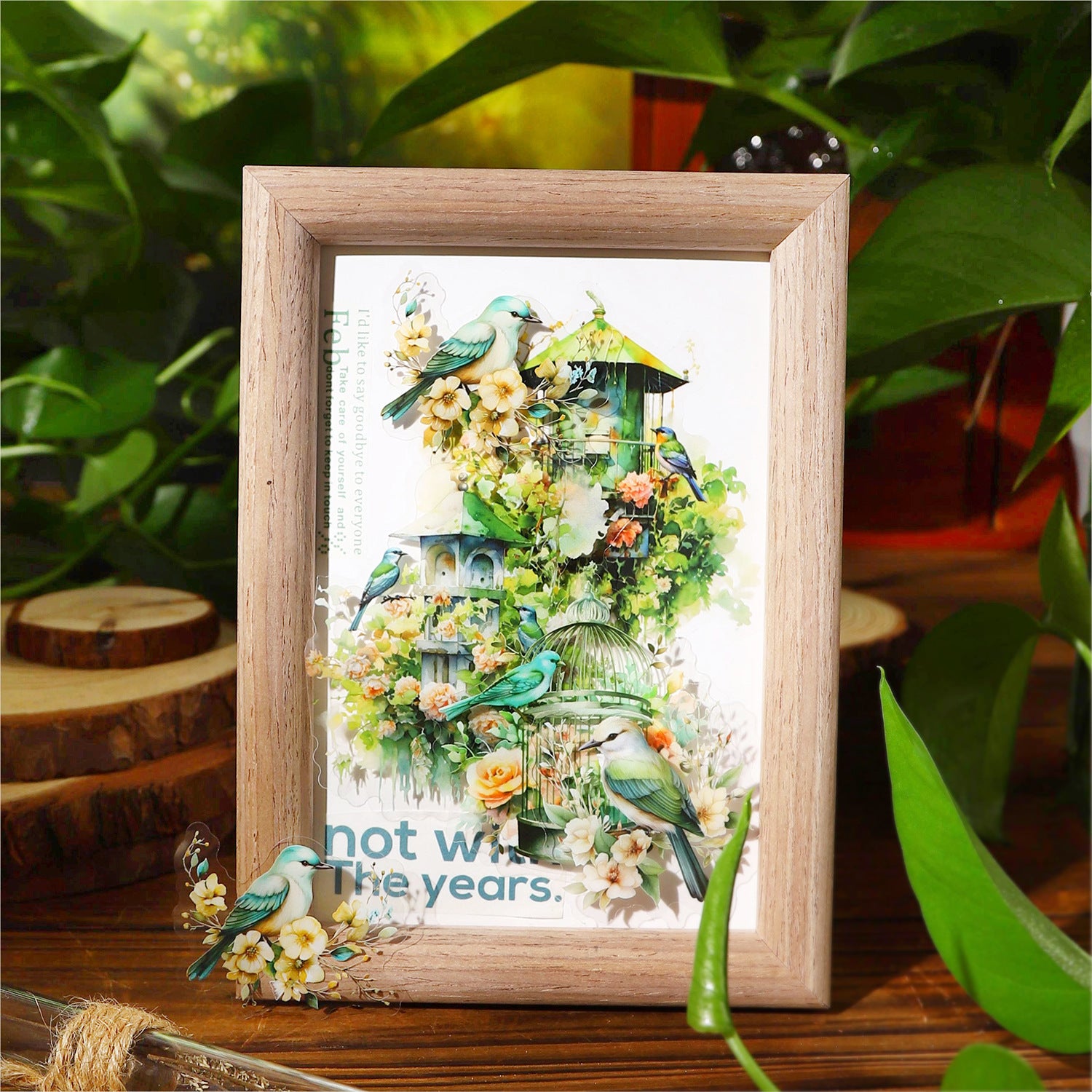 30 Pcs PET Bird Stickers NYHS