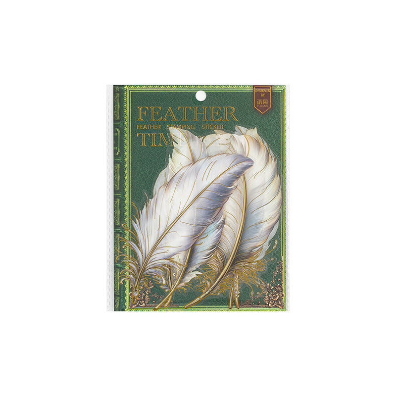 6 Pcs Feather PET Stickers SZBY