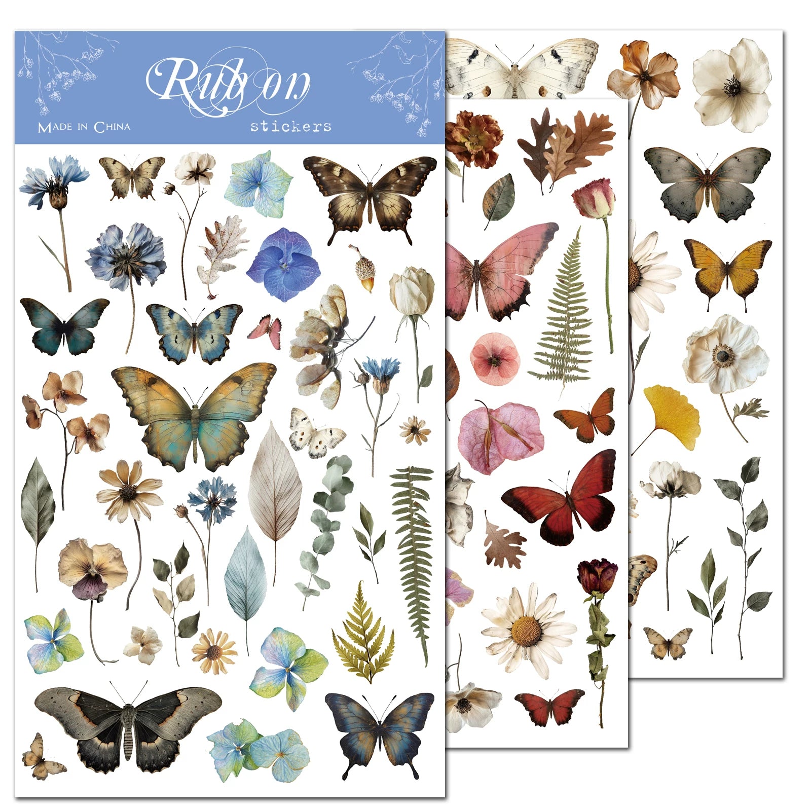 3 Sheets Rub on Stickers - Specimen