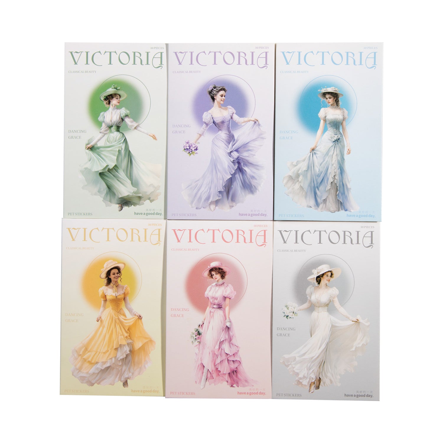 30 Pcs PET Vintage Lady Stickers GDJR