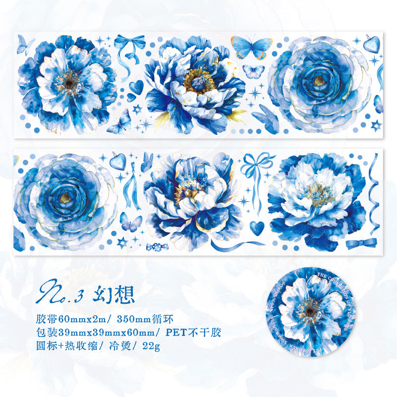 1 Roll PET Flowers Stickers Tape HDGB