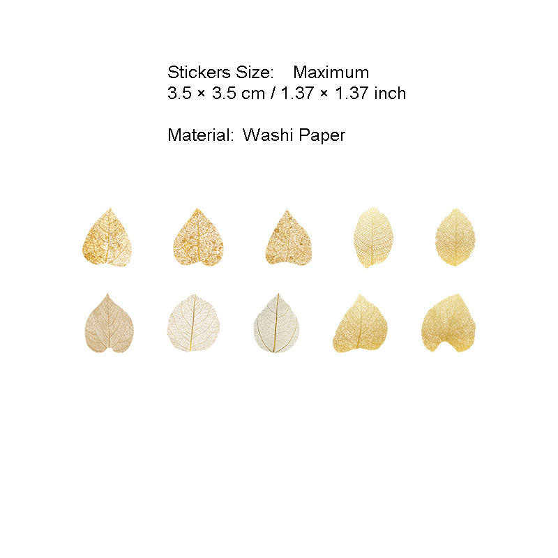 50 Pcs Petal Leaf Washi Stickers XXDLY