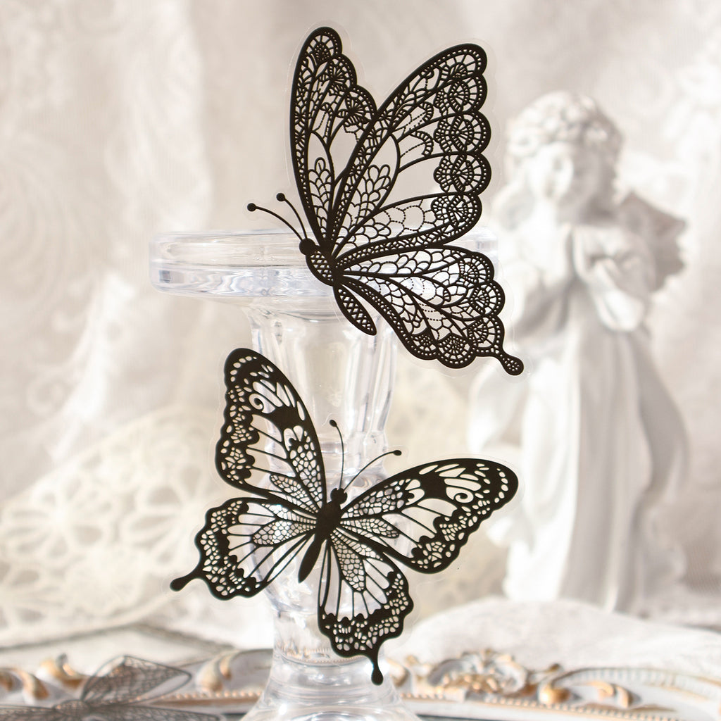 20 Pcs Lace Frame Corner PET Stickers LSQM