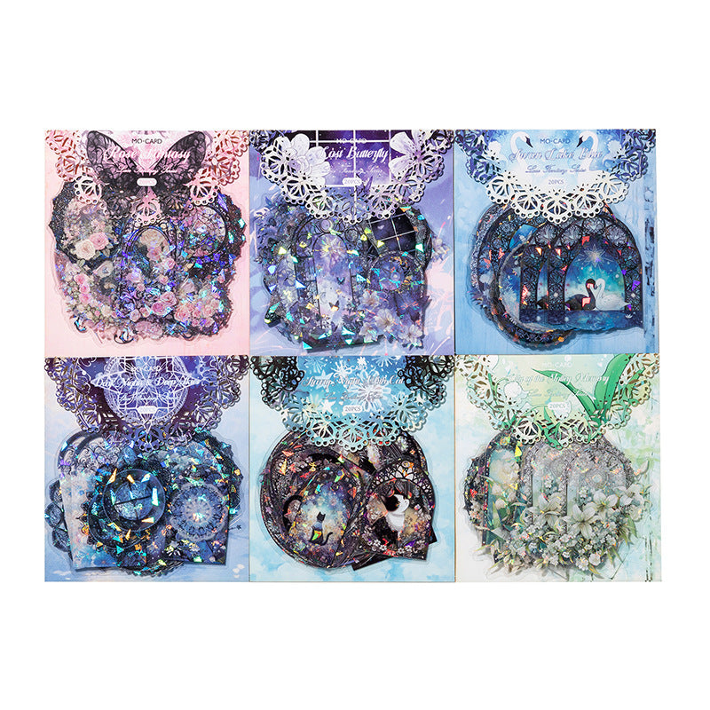 20 Pcs Lace Themed PET Stickers LSQM