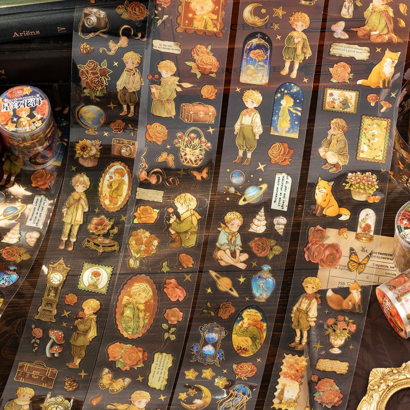 1 Roll Gold Foil Fairy Child PET Stickers Tape XCZY