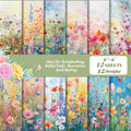 6 inch Watercolor Wildflower Scrapbook Paper Pad PA948